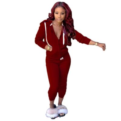 China Popular Anti-UV Women's Style Cotton Polyester Blank Jogger Sets Track Sport Suits for sale