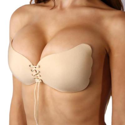 China Bra Strapless Drawstring Seamless Sticky Silicone Long Dress Lift Up Invisible Bra For Evening Party for sale