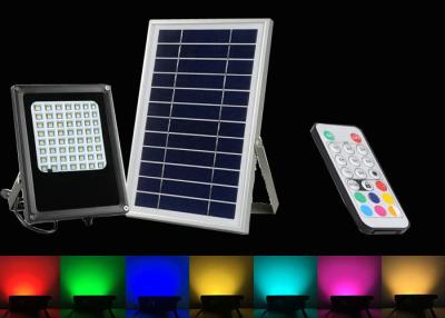 China 6W RGB Kleuren die de Zonnelichten van de Veiligheidsvloed met Afstandsbediening veranderen Te koop