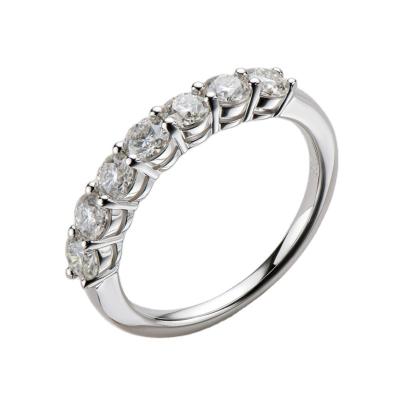 China 925 Silver TRENDY Eternity Ring Band Women Engagement Ring Band Ring 7 Stones 0.1ct 3mm Moissanite Half Band for sale