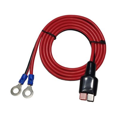 China 14AWG JKM 30A Pure Copper Solar Plug 6mm Round A.W.G. 14 terminal cable for portable battery to charge alarm horn for sale