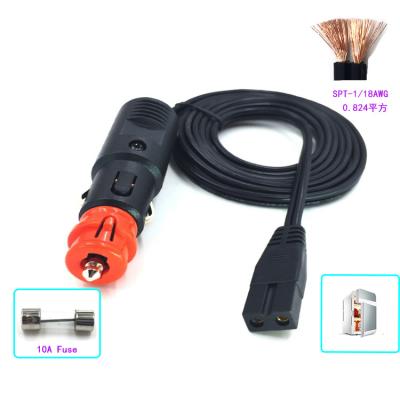 China Cigarette Red Main Lighter Male Connector Plugged Into Car Fridge Socket For Extension Cable JKM-CZ-114 for sale