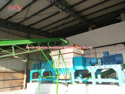 China Twin Shaft Organic Shredder Machine Agriculture Waste Shredder 50 Ton Per Hour for sale