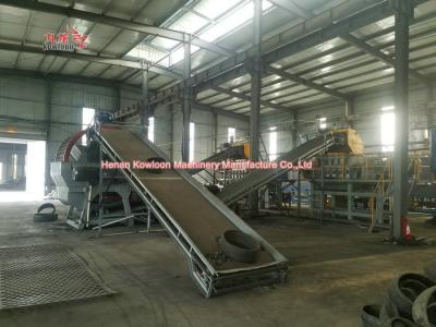 China Low Noise Waste Tire Recycling Plant , 580hp Tire Processing Equipment for sale