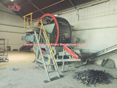 China Mobile Tire Shredding Machine Wear Resistance ,Twin Shaft Waste Tyre Shredder for sale