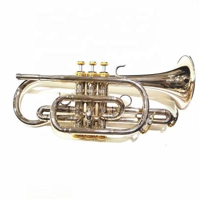 China Bb Key Professional Cornet Silver Plated Silver Plated Brass Instruments for sale