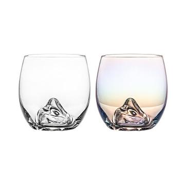 China Li Qing Shanghai Factory Wholesale Hand-Blown Viable Iceberg Shaped Whiskey Whiskey Glass Cup Tumbler for sale