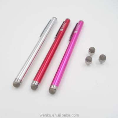 China Aluminum Touch Pen Touch Pen Stylus Metal Cloth Mesh Tip Pen Logo Conductive Stylus for sale