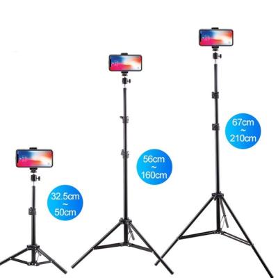 China Professional Aluminum Mini Tripod Flexible Phone Tripod 2.1m Photography Light Stand Black Tripod For Camera for sale