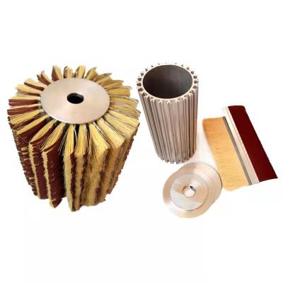 China Customized Woodworking Industry Polishing and Cleaning Round Tampico Fiber Sisal and Sandpaper Roll Polishing Brush for sale