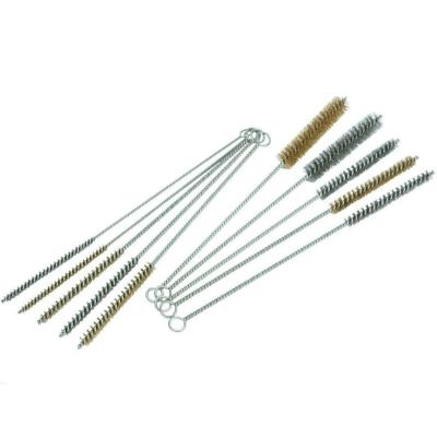 China Customized Manual Operation Stainless Steel Tube Cleaning Nylon Brass Spiral Brushes for sale