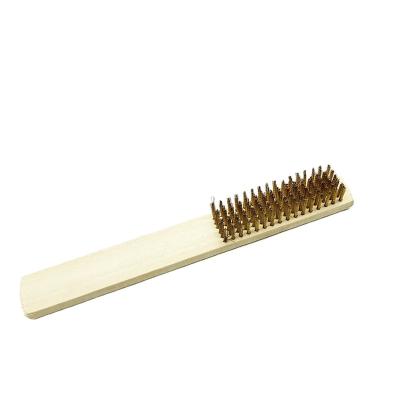 China Wholesale High Quality Wood Handle Cleaning Steel Brass Wire Brush for Cleaning Polish for sale