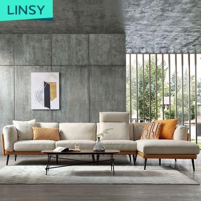 China Nordic Fabric Sofa Set Linsy Style Furniture Home Apartment Modern Minimalist Modular Living Room Small Sectional for sale