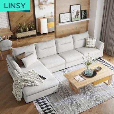 China Small Combination Adjustable Luxury Nordic Living Room Sofa Fabric Style Light Linsy (Other) Apartment Furniture Set S016 for sale