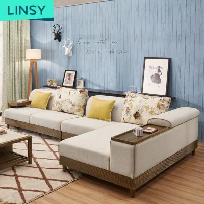 China Best Selling Luxury Solid Wood Frame Modular Living Room Wooden American Style Sofa Set for sale