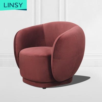 China Other Modern Living Room Furniture Living Room Linsy Armchairs Simple Sofa Chair Jym 1833 Luxury Red Tufted Velvet Fabric for sale