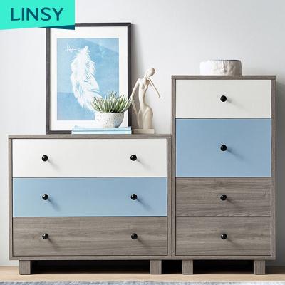 China Linsy European Vintage Colored Wood Living Room Furniture Vintage Wooden Box Drawer Corner Cabinets DJ2E (Others) for sale