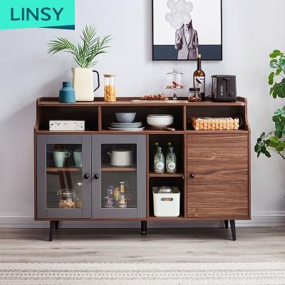 China Linsy Small Kitchen Adjustable Wood Storage Furniture Sideboard Luxury Modern Cabinet (Other) With Drawers LS187T2 for sale