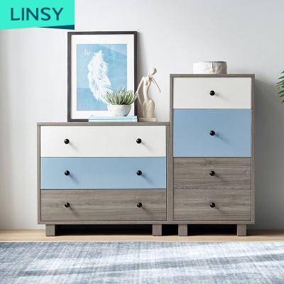 China (Others) Adjustable Modern Furniture 3 4 Drawer Living Room Filing Wood Storage Cabinets for sale