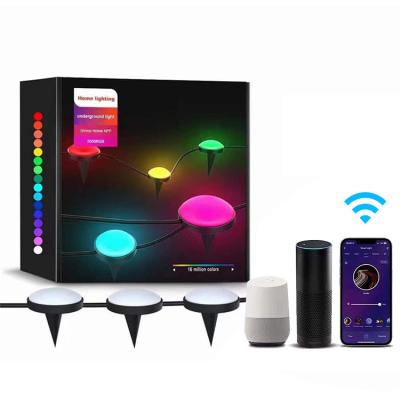 China Garden 20W Tuya Smart WiFi Wireless Multi Colors IP66 LED Alexa Google Outdoor Home Underground Smart Underground RGBCW Light for sale