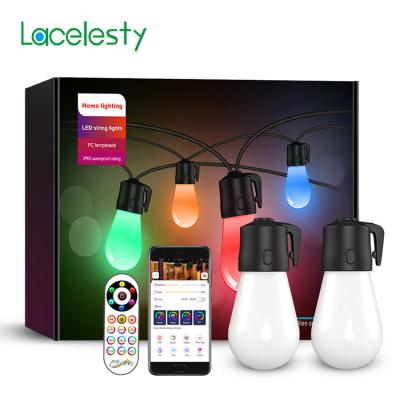 China 2022 New Design S14 WIFI APP Control RGB Tuya Light Bulb Christmas Residential Daytime Smart String Light Outdoor Music LED String Light for sale