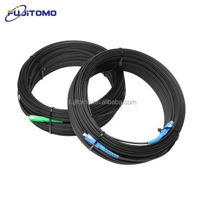 China Indoor and Outdoor FTTH Patch Cable Messenger Cord G657A SC/UPC-SC/UPC-GJYXFCH-FRP-1B6a2 Drop Wire Messenger SC Pre-connectorized for sale