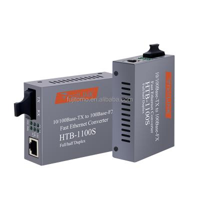 China FTTH netlink htb1100 media converter fiber ethernrt single mode duplex fiber 10/100 fiber optic media converter manufacturer for sale