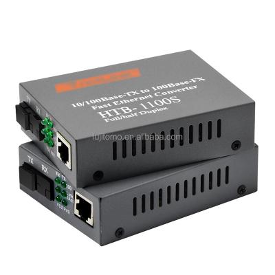 China FTTx Solutions Media Converter Single Mode Single Mode Fiber HTB-1100S Single Mode Media Converter for sale