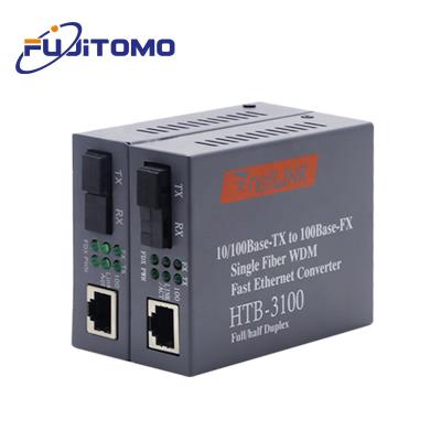 China FTTH Fiber Optic Media Converter HTB-3100 100M 1000M Single Mode 100Mbps Rj45 Media Converter for sale