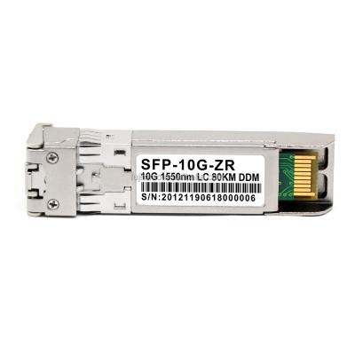 China 10GBase SFP+ Telecommunication/Network Transceiver SFP-10G-ZR 1550nm LC 80KM DDM 10G Dwdm SFP Singlemode Bidirectional Module for sale