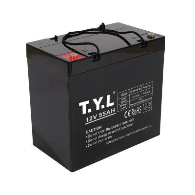 China Solar Energy System 12V 55AH Solar Energy Maintenance Free Lead Acid Battery for sale