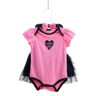 China Wholesale Fashion Short Sleeve Baby Romper Cotton Short Sleeve Baby Romper 3 Pcs for sale