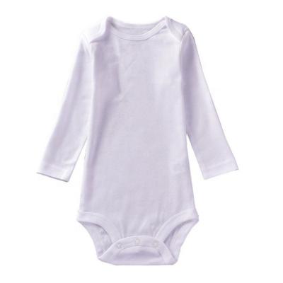 China New Design Cotton Long Sleeve Long Sleeve Plain White Baby Romper Unisex for sale