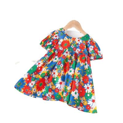 China New Design Breathable Princess Smoked Girl Dresses Daisy Cotton Dress for sale