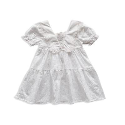 China Breathable Birthday Dresses For Girls 2021 New White Cotton Dress for sale