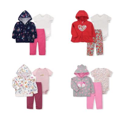 China 100% Cotton Softttextile 3 Pcs Antibacterial Baby Clothing Set From China Manufacture for sale