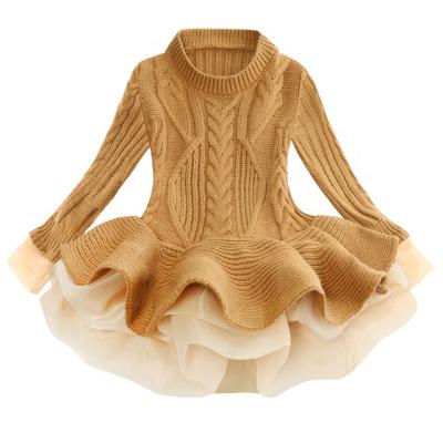 China Anti-shrinkage sweaters for 1-8T girls organza sweater dress long sheath princess dress for sale