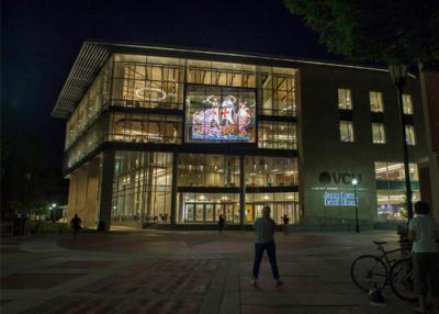 China Farbenreicher kundengebundener transparenter LED Schirm der Größen-sehen durch Glas geführte Anzeige zu verkaufen