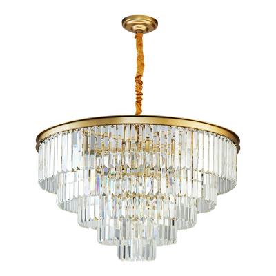 China Modern Crystal Chandelier Luxury Contemporary Raindrop Chandelier Lighting Adjustable Hanging Pendant Ceiling Lamp for sale