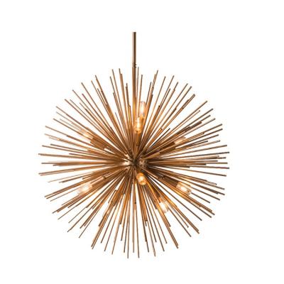 China Luxury Luxury 7 Lights 12 Lights Harvest Rods Spokes Sputnik Sphere Chandelier Slim Brass Hollow Sputnik Chandelier for sale