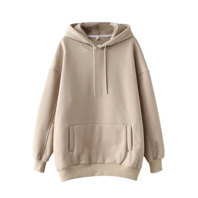 China Breathable Casual Solid Hooded Thick Batwing Hoodies Plain Long Sleeve Women Plus Size Sweatshirts for sale