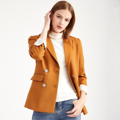 China 2021 Anti-Wrinkle 2021 Pretty Girl Suit Jacket High End Elegant Ladies Suit Upper Double Button Slim Casual Outfits Women for sale