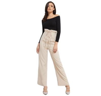 China Anti-Wrinkle Spring Summer Women's High Waist High Waist Work Straight Pencil Pants Plus Size Wide Leg Office Pants Formal Women for sale