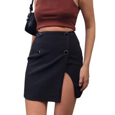 China Fashion Style High Quilting Materia Women's Wild Loose Soft Waist Cotton Solid Color Breathable Skirt for sale