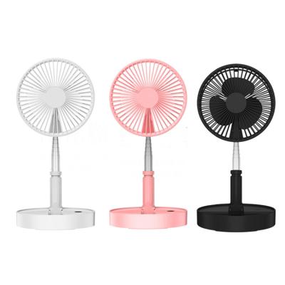 China Modern Multifunctional Portable USB Rechargeable Telescopic Fan Desk Table Battery Operated Extendable Folding Circulating Fan for sale