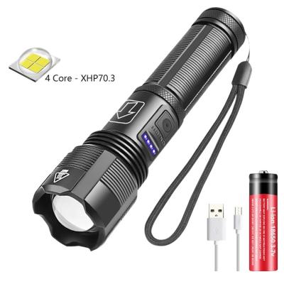 China Super Bright Adjustable USB Rechargeable LED Beam Torch Light High Lumen Adjustable Pocket Torch Light Tactical Flashlights for sale