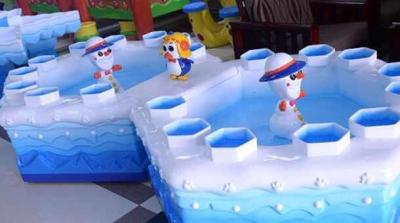 China Kids Arcade Game Machine Playground Snow Fishing Pool  With Cute Penguin for sale