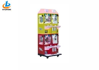 China 4 Players Plush Mini Toy Vending Crane Claw Machine Yellow And Red Color for sale