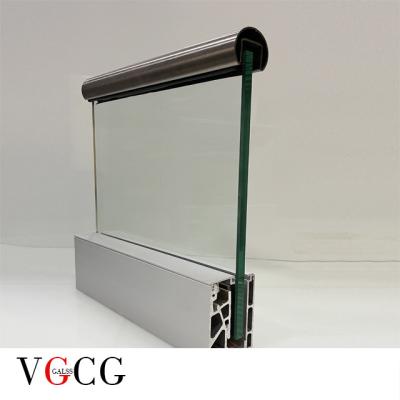 China Stainless Steel Glass Balustrade Supermarket Balcony Railing Fixing Glass Railing for sale