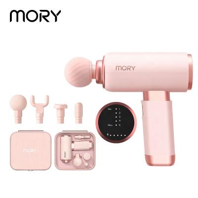 China MORY Gun Massager Powerful Percussion Vibrating Cordless Brushless Body Gym Dropshipping Mini Muscle Massage Gun with LCD Display Screen for sale